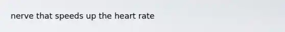 nerve that speeds up <a href='https://www.questionai.com/knowledge/kya8ocqc6o-the-heart' class='anchor-knowledge'>the heart</a> rate