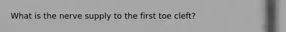 What is the nerve supply to the first toe cleft?