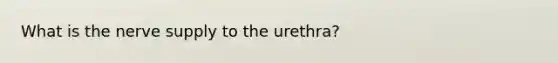 What is the nerve supply to the urethra?