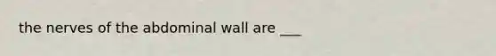 the nerves of the abdominal wall are ___