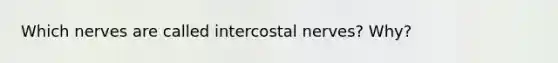 Which nerves are called intercostal nerves? Why?