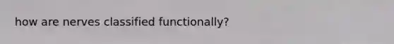 how are nerves classified functionally?