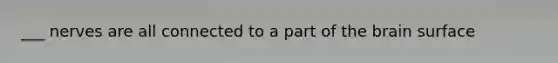 ___ nerves are all connected to a part of the brain surface