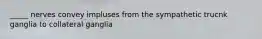 _____ nerves convey impluses from the sympathetic trucnk ganglia to collateral ganglia