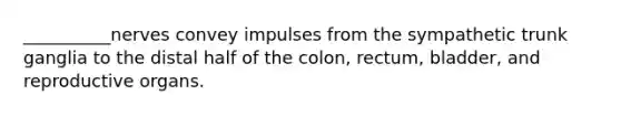 __________nerves convey impulses from the sympathetic trunk ganglia to the distal half of the colon, rectum, bladder, and reproductive organs.