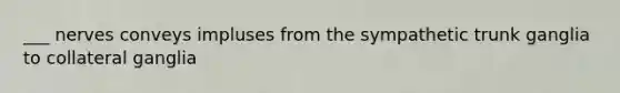 ___ nerves conveys impluses from the sympathetic trunk ganglia to collateral ganglia