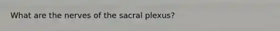 What are the nerves of the sacral plexus?