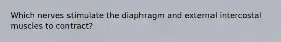 Which nerves stimulate the diaphragm and external intercostal muscles to contract?