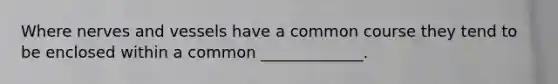 Where nerves and vessels have a common course they tend to be enclosed within a common _____________.