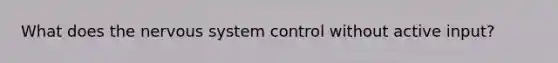 What does the nervous system control without active input?