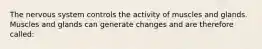 The nervous system controls the activity of muscles and glands. Muscles and glands can generate changes and are therefore called: