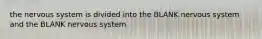 the nervous system is divided into the BLANK nervous system and the BLANK nervous system
