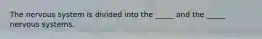 The nervous system is divided into the _____ and the _____ nervous systems.