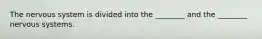 The nervous system is divided into the ________ and the ________ nervous systems.