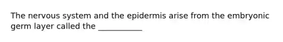 The nervous system and the epidermis arise from the embryonic germ layer called the ___________