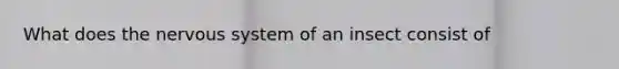 What does the nervous system of an insect consist of