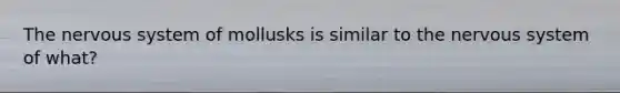 The nervous system of mollusks is similar to the nervous system of what?