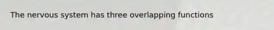 The nervous system has three overlapping functions