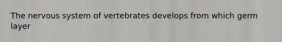 The nervous system of vertebrates develops from which germ layer
