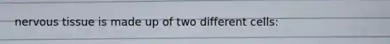 nervous tissue is made up of two different cells: