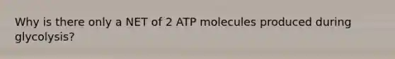 Why is there only a NET of 2 ATP molecules produced during glycolysis?