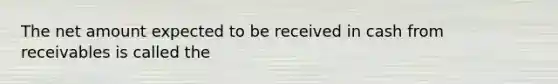 The net amount expected to be received in cash from receivables is called the