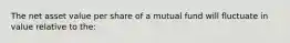 The net asset value per share of a mutual fund will fluctuate in value relative to the: