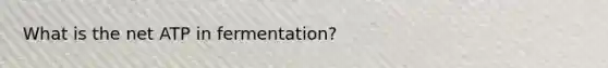 What is the net ATP in fermentation?