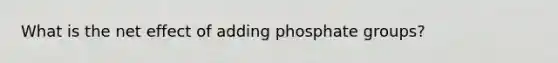 What is the net effect of adding phosphate groups?