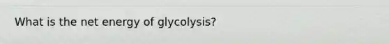 What is the net energy of glycolysis?