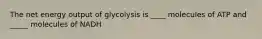 The net energy output of glycolysis is ____ molecules of ATP and _____ molecules of NADH