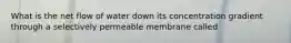 What is the net flow of water down its concentration gradient through a selectively permeable membrane called