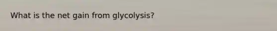 What is the net gain from glycolysis?