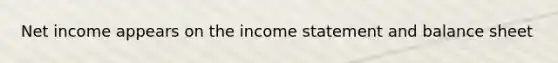 Net income appears on the income statement and balance sheet