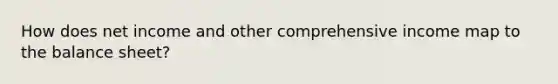 How does net income and other comprehensive income map to the balance sheet?