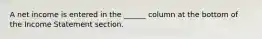 A net income is entered in the ______ column at the bottom of the Income Statement section.