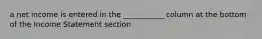 a net income is entered in the ___________ column at the bottom of the Income Statement section