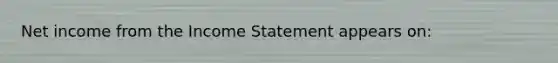 Net income from the Income Statement appears on: