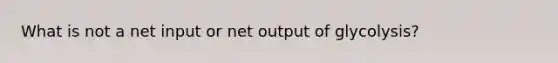 What is not a net input or net output of glycolysis?