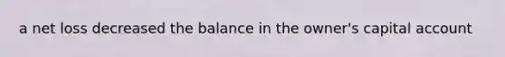 a net loss decreased the balance in the owner's capital account