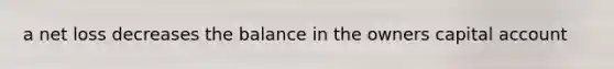 a net loss decreases the balance in the owners capital account