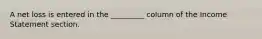 A net loss is entered in the _________ column of the Income Statement section.