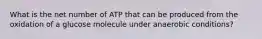 What is the net number of ATP that can be produced from the oxidation of a glucose molecule under anaerobic conditions?