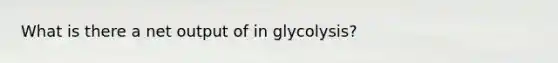 What is there a net output of in glycolysis?