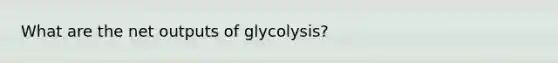 What are the net outputs of glycolysis?