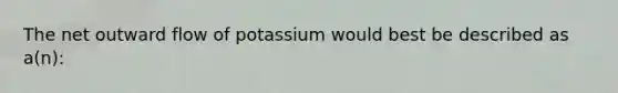 The net outward flow of potassium would best be described as a(n):