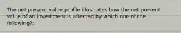 The net present value profile illustrates how the net present value of an investment is affected by which one of the following?: