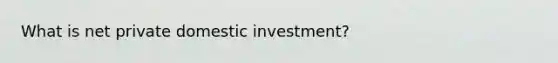 What is net private domestic investment?