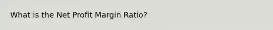 What is the Net Profit Margin Ratio?