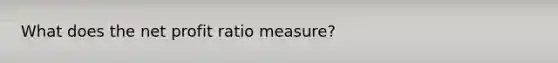 What does the net profit ratio measure?